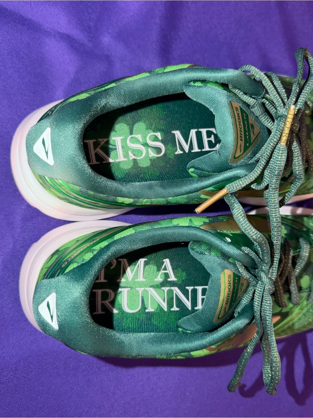 Brooks Launch 4 Women’s St. Patrick’s Day Green Shamrock Running Shoes Size 10.5 - Picture 7 of 8